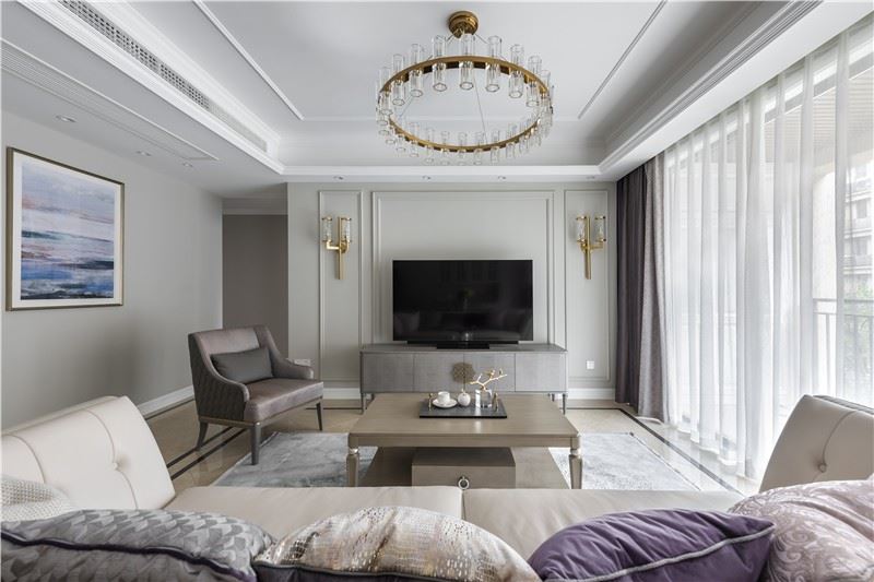 佛山市美的半島莊園美式風格三居室裝修案例