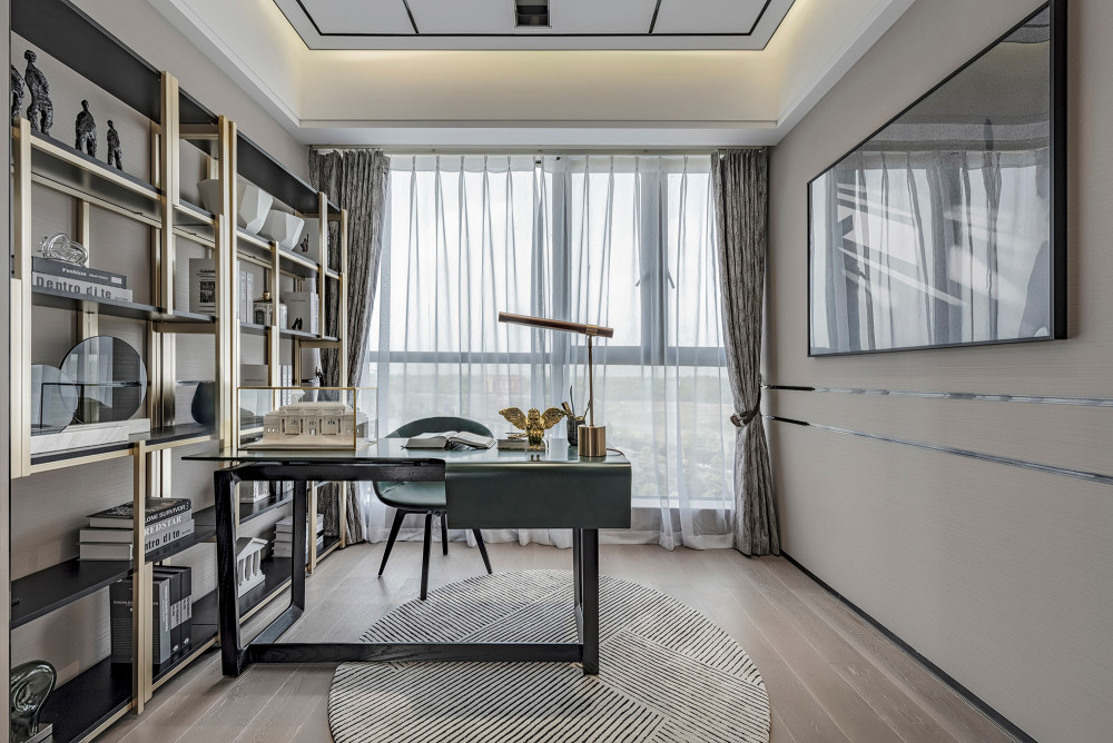 現(xiàn)代輕奢風(fēng)格室內(nèi)家裝案例效果圖-書房 現(xiàn)代輕奢風(fēng)格室內(nèi)家裝案例效果圖-書房