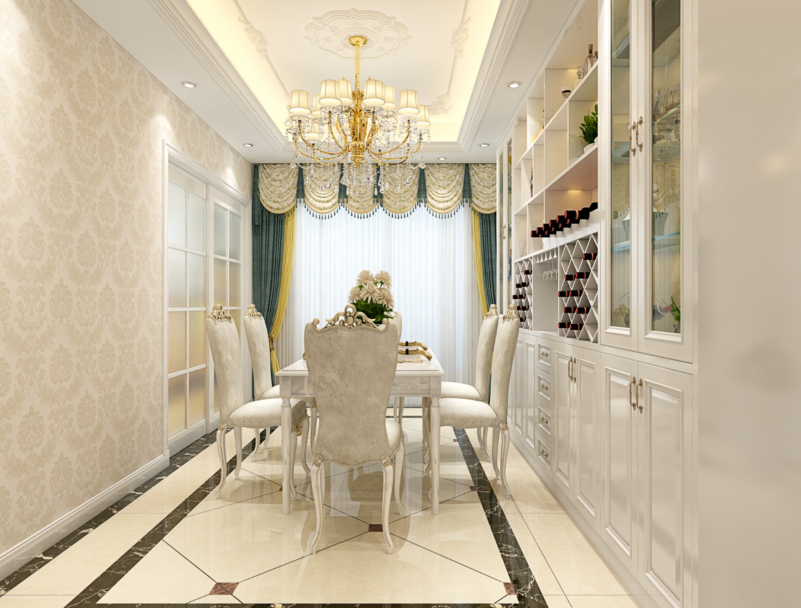 歐式奢華風格家裝設計室內裝修效果圖-餐廳 歐式奢華風格家裝設計室內裝修效果圖-餐廳