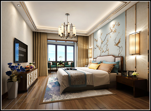 嘉興市金洲海景歐式風(fēng)格四居室裝修案例