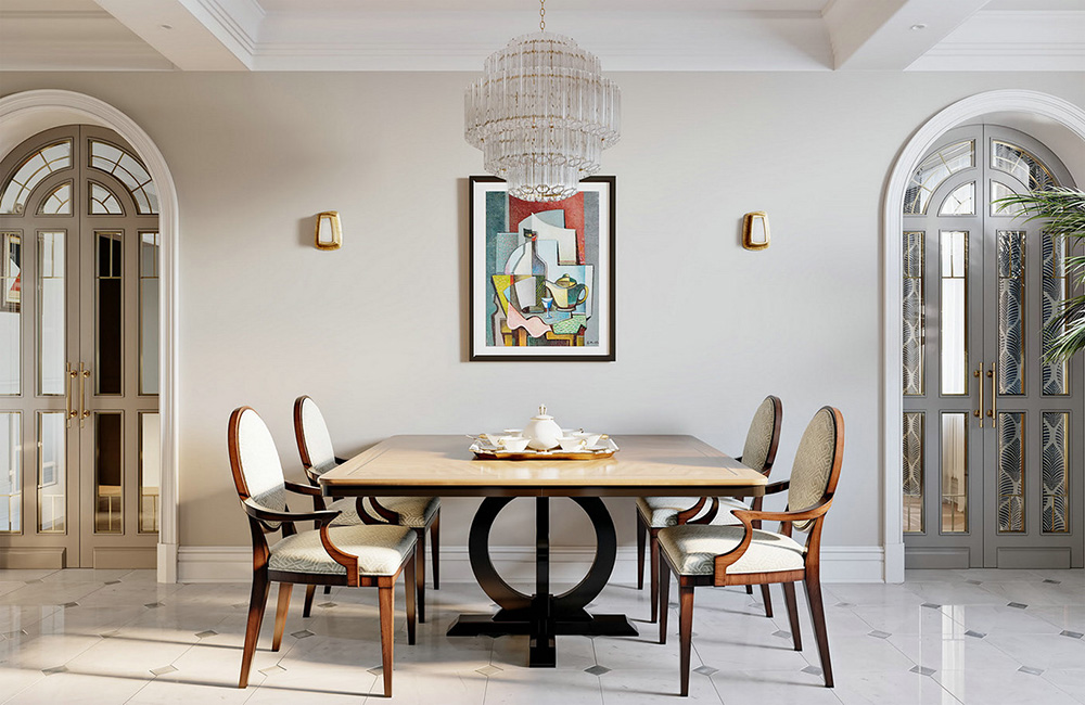 田園輕奢風格室內裝修效果圖-碧桂園新仕界四居180平米-餐廳 田園輕奢風格室內裝修效果圖-碧桂園新仕界四居180平米-餐廳