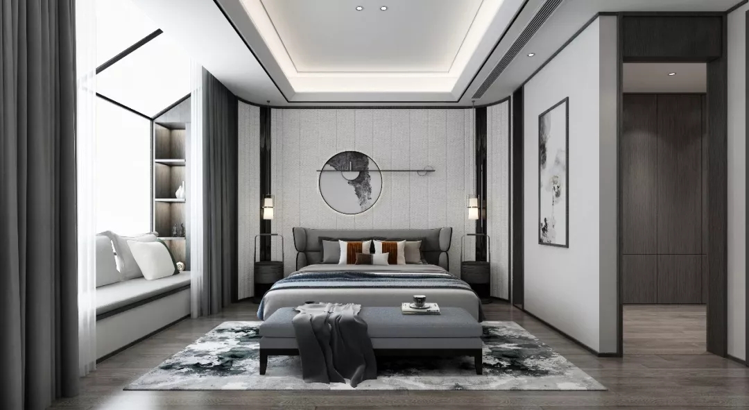 裝修案例新中式風格室內(nèi)裝修效果圖-臥室 裝修案例新中式風格室內(nèi)裝修效果圖-臥室