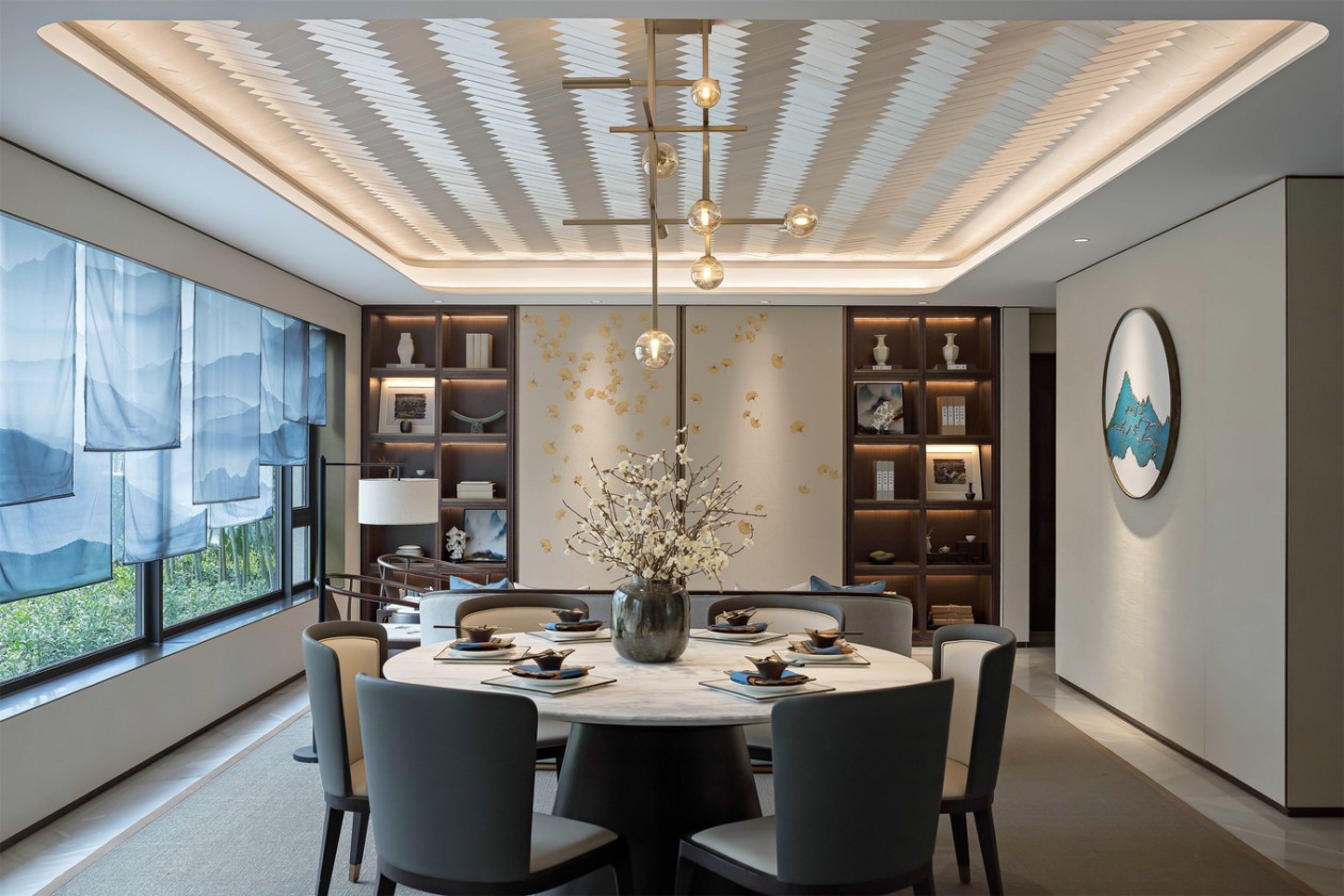 裝修案例新中式風格室內(nèi)裝修效果圖-餐廳 裝修案例新中式風格室內(nèi)裝修效果圖-餐廳