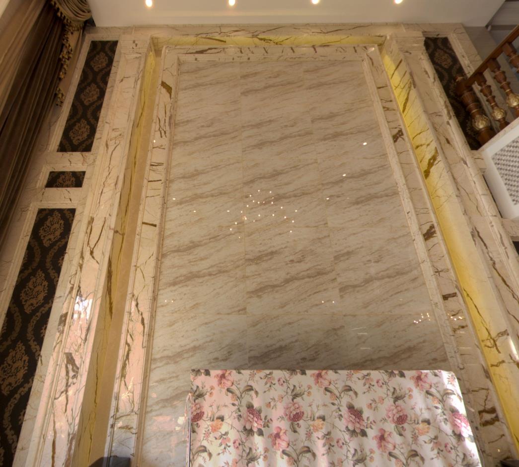 別墅裝修歐式奢華風格-客廳大理石背景墻 別墅裝修歐式奢華風格-客廳大理石背景墻