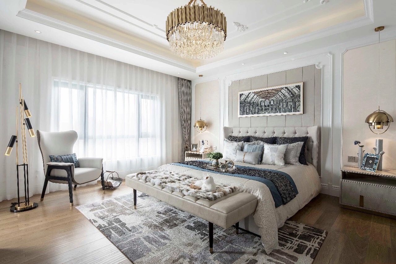 法式輕奢風格家裝設計室內裝修效果圖-臥室 法式輕奢風格家裝設計室內裝修效果圖-臥室