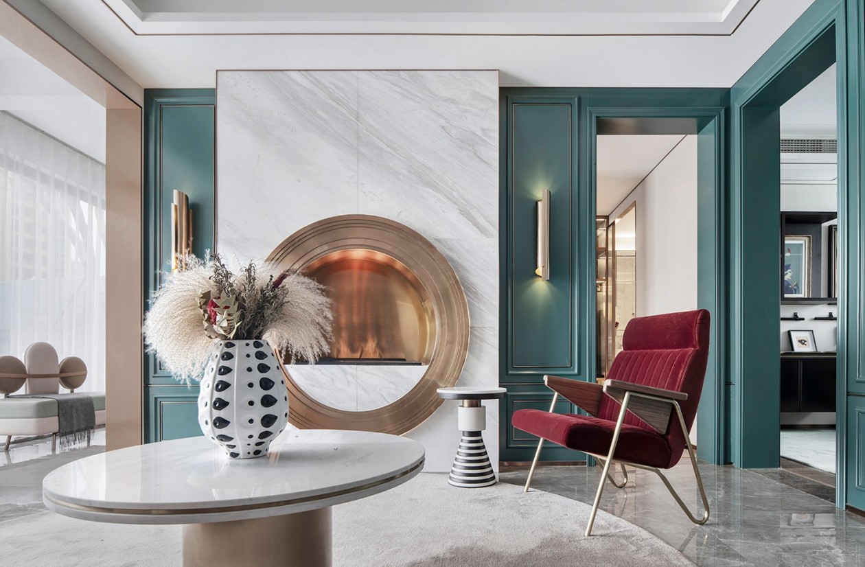 奢華輕奢風格室內家裝案例效果圖-客廳茶幾 奢華輕奢風格室內家裝案例效果圖-客廳茶幾