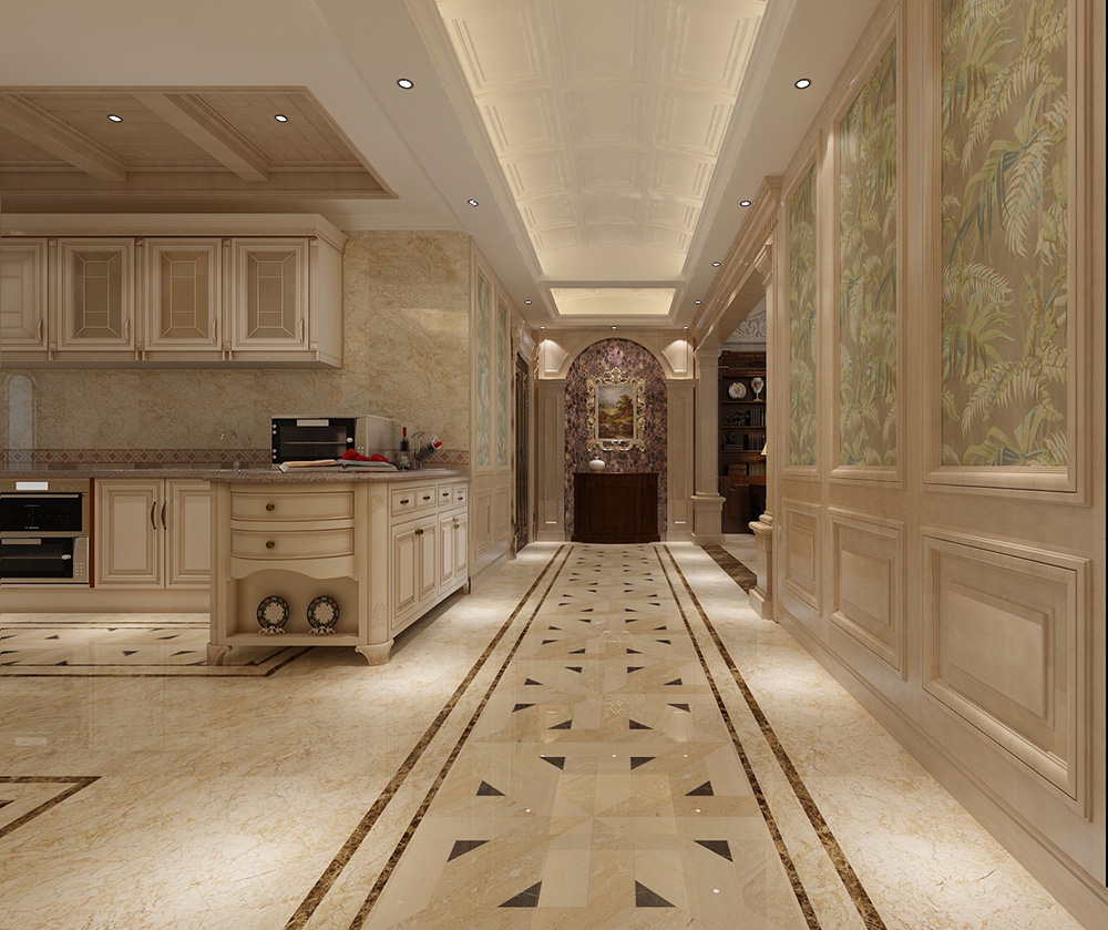 歐式風格別墅裝修設計效果圖-美的御海東郡別墅460平米-別墅廚房裝修設計 歐式風格別墅裝修設計效果圖-美的御海東郡別墅460平米-別墅廚房裝修設計