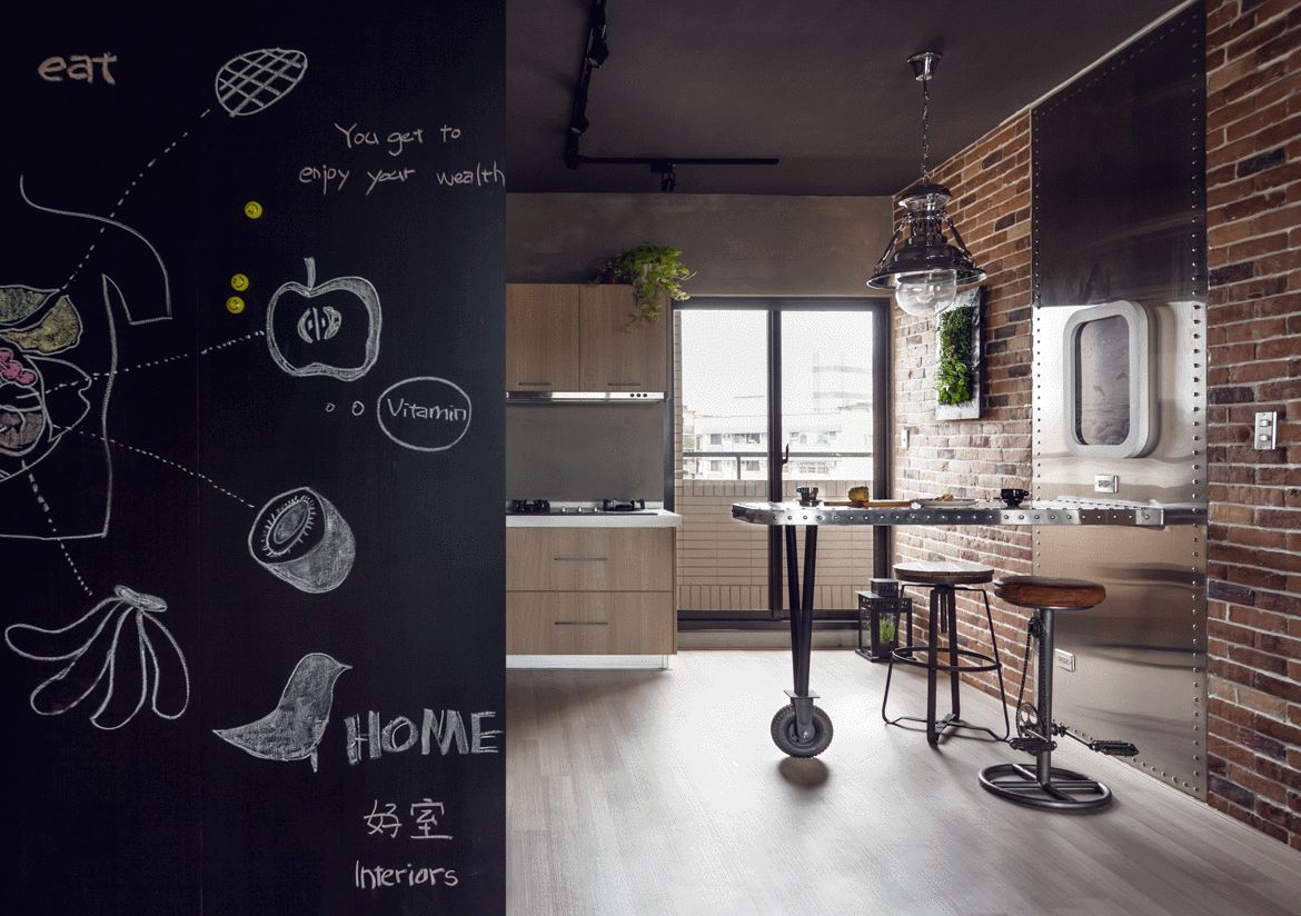 現代工業風格家裝設計室內裝修效果圖-餐廳 現代工業風格家裝設計室內裝修效果圖-餐廳