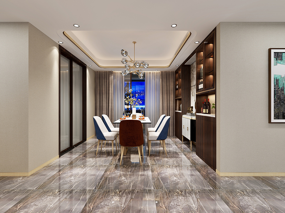 輕奢風格室內裝修效果圖-萬象江山二期四居195平米-餐廳 輕奢風格室內裝修效果圖-萬象江山二期四居195平米-餐廳
