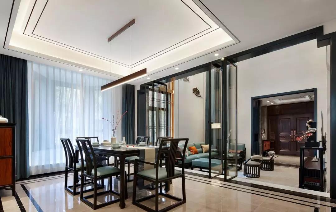 裝修公司新中式風格別墅裝修效果圖-餐廳 裝修公司新中式風格別墅裝修效果圖-餐廳