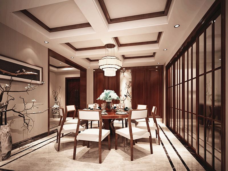 泰州市寶麗廣場新中式風格復式裝修案例