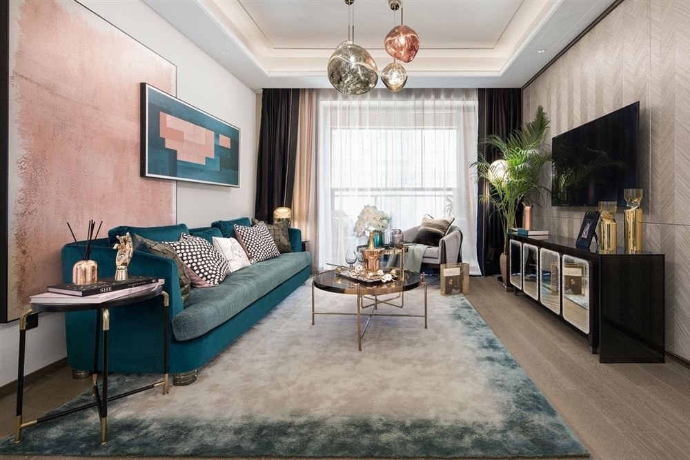 江門市新會碧桂園輕奢風格三居室裝修案例