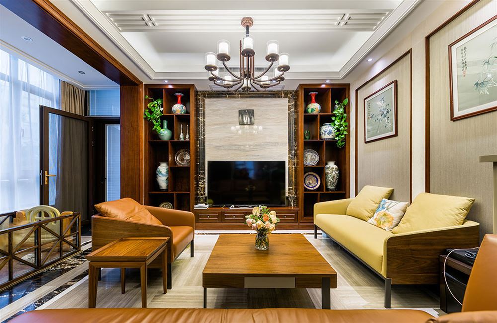 自貢市桂花居委會16組小區新中式風格別墅裝修案例