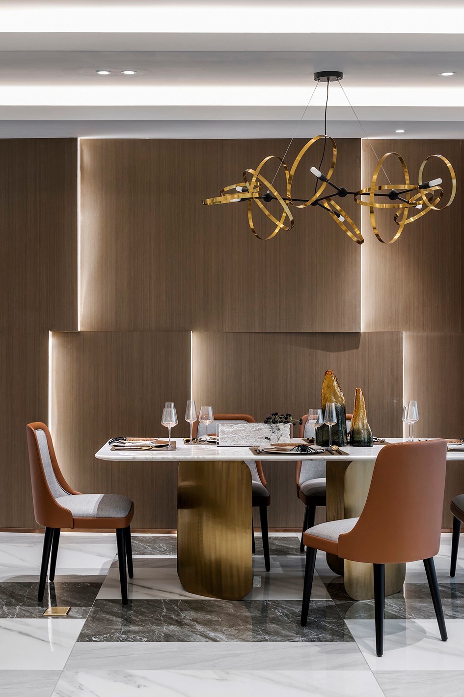 輕奢風格家裝設計室內裝修效果圖-餐廳 輕奢風格家裝設計室內裝修效果圖-餐廳