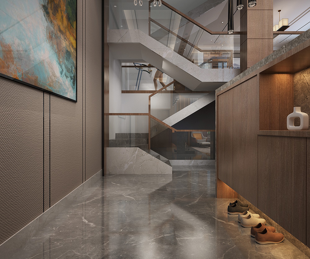 輕奢風格別墅裝修設計效果圖-碧桂園翠錦豪庭別墅470平米-別墅玄關裝修設計 輕奢風格別墅裝修設計效果圖-碧桂園翠錦豪庭別墅470平米-別墅玄關裝修設計