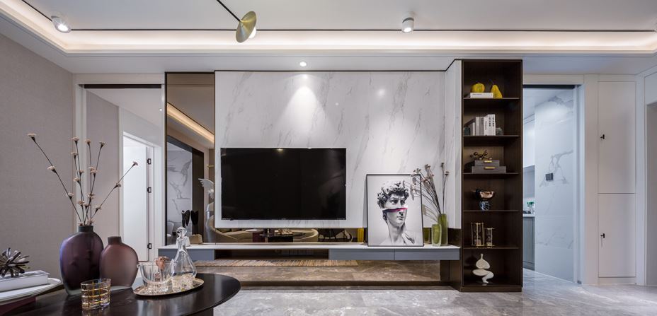 江門市新會碧桂園別墅輕奢風格三居室裝修案例