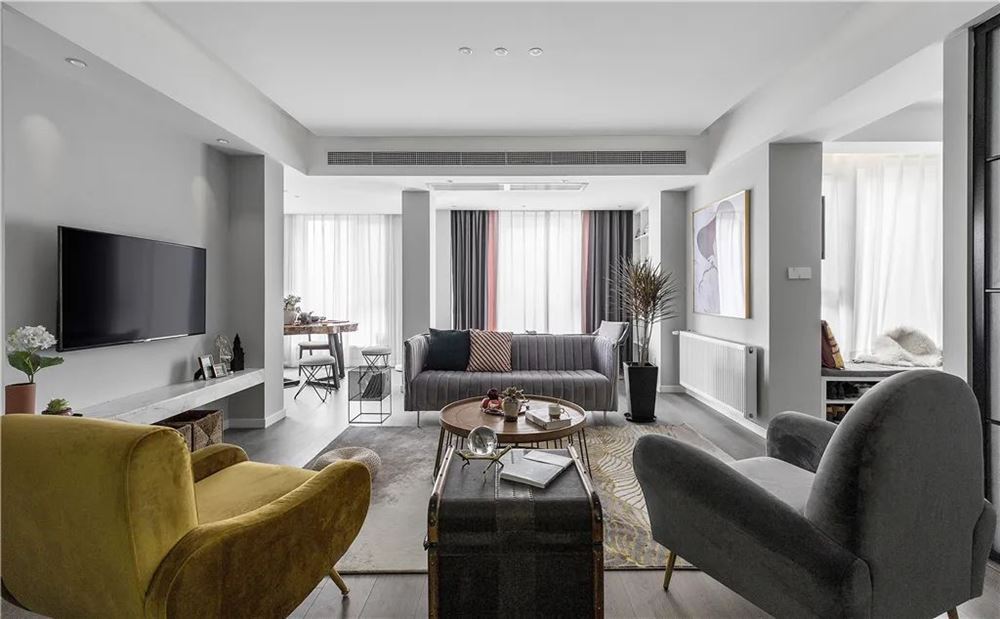 廣州市珠光御景壹號輕奢風格三居室裝修案例