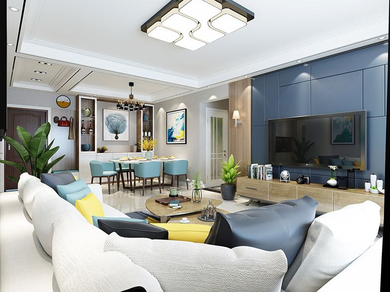 泰州市碧波苑現代簡約風格三居室裝修案例