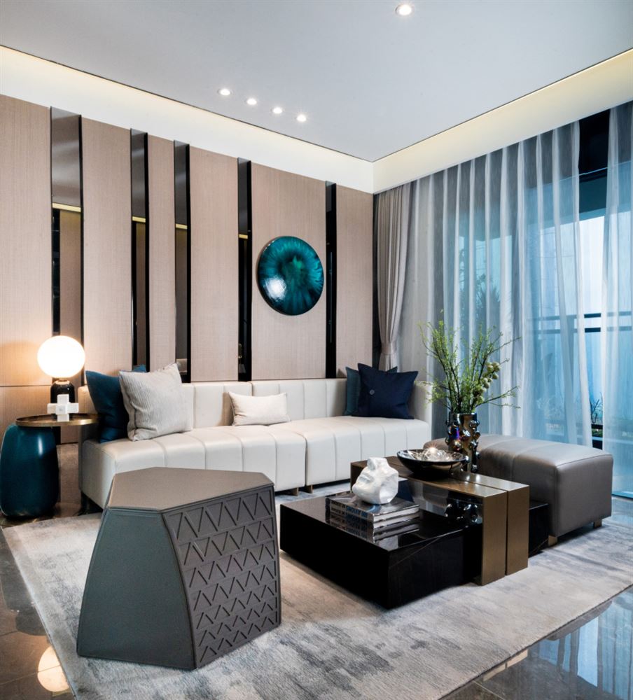 江門市新會碧桂園輕奢風格三居室裝修案例