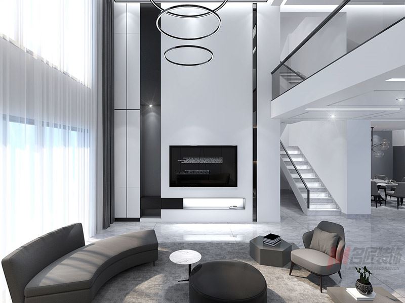 自貢市桂花居委會16組小區現代簡約風格別墅裝修案例