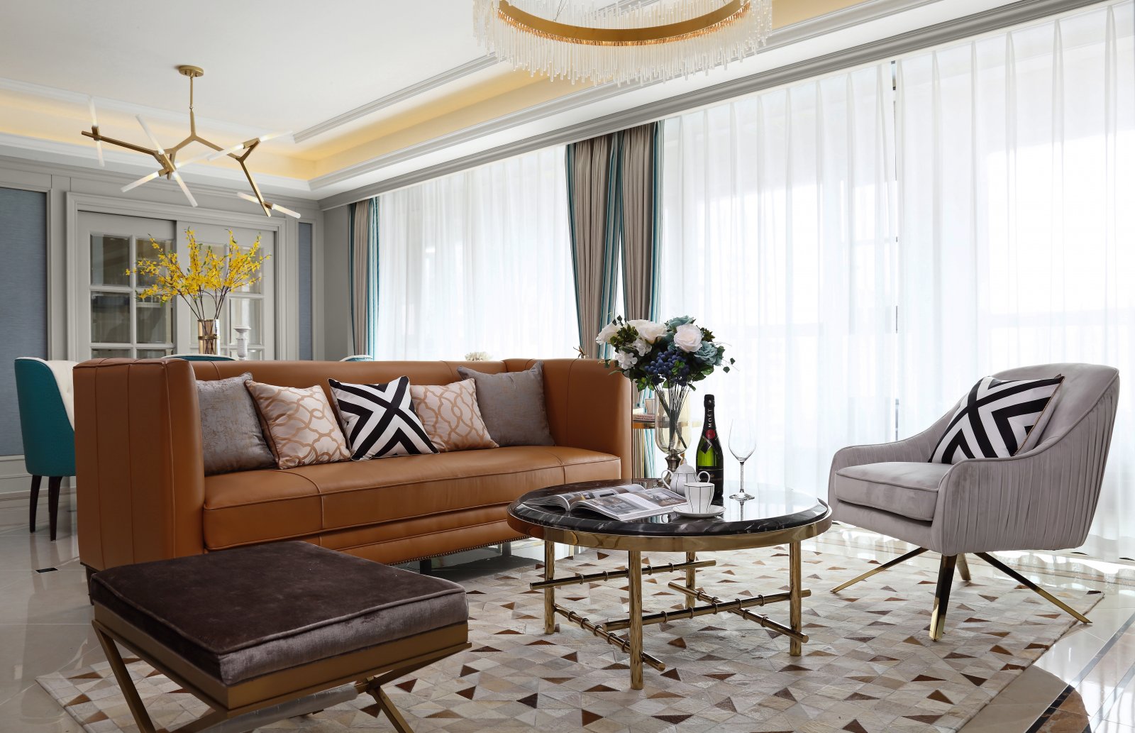 現代輕奢風格家裝設計室內裝修效果圖-客廳 現代輕奢風格家裝設計室內裝修效果圖-客廳