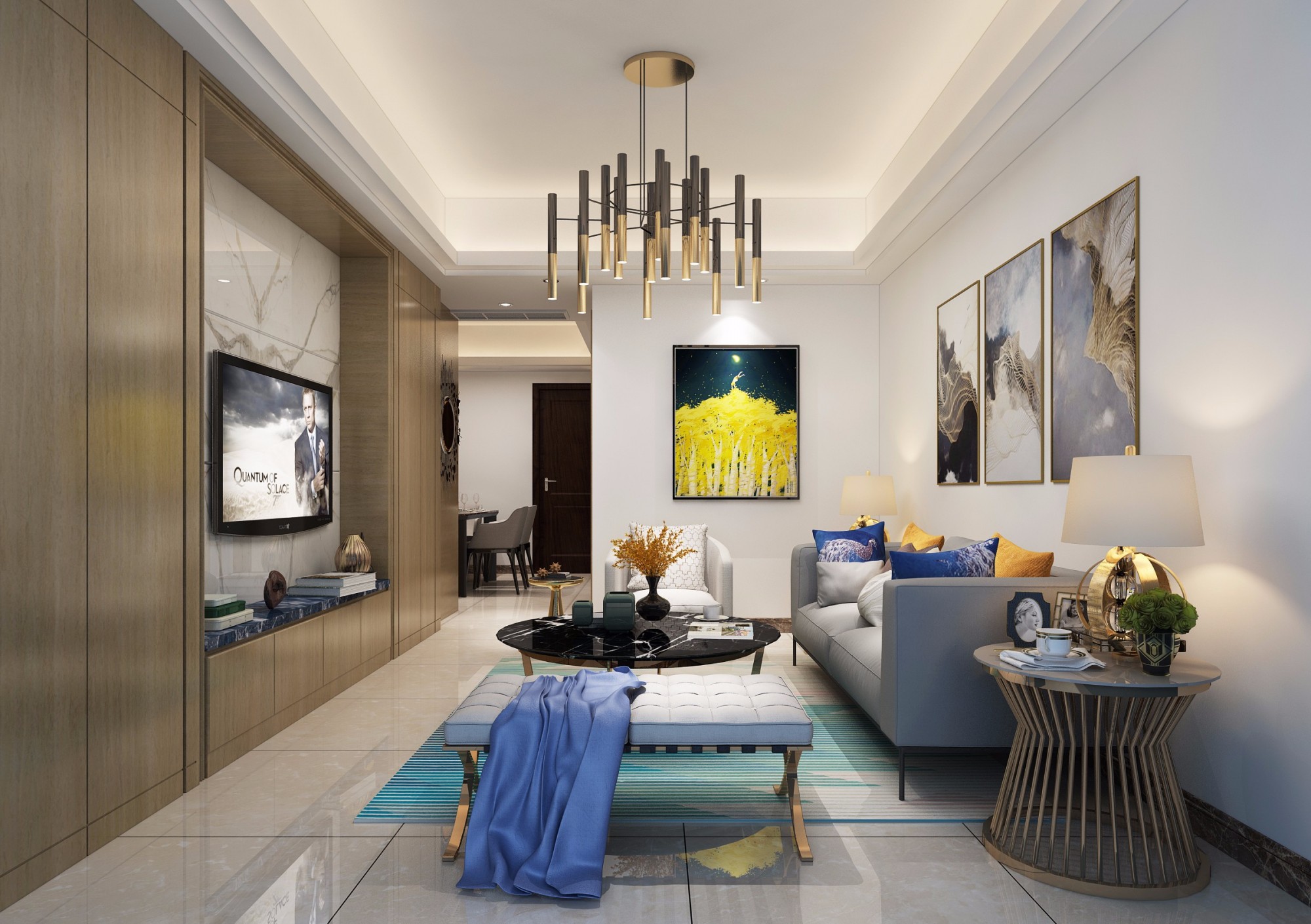 嘉興市海倫花城現(xiàn)代簡(jiǎn)約風(fēng)格三居室裝修案例