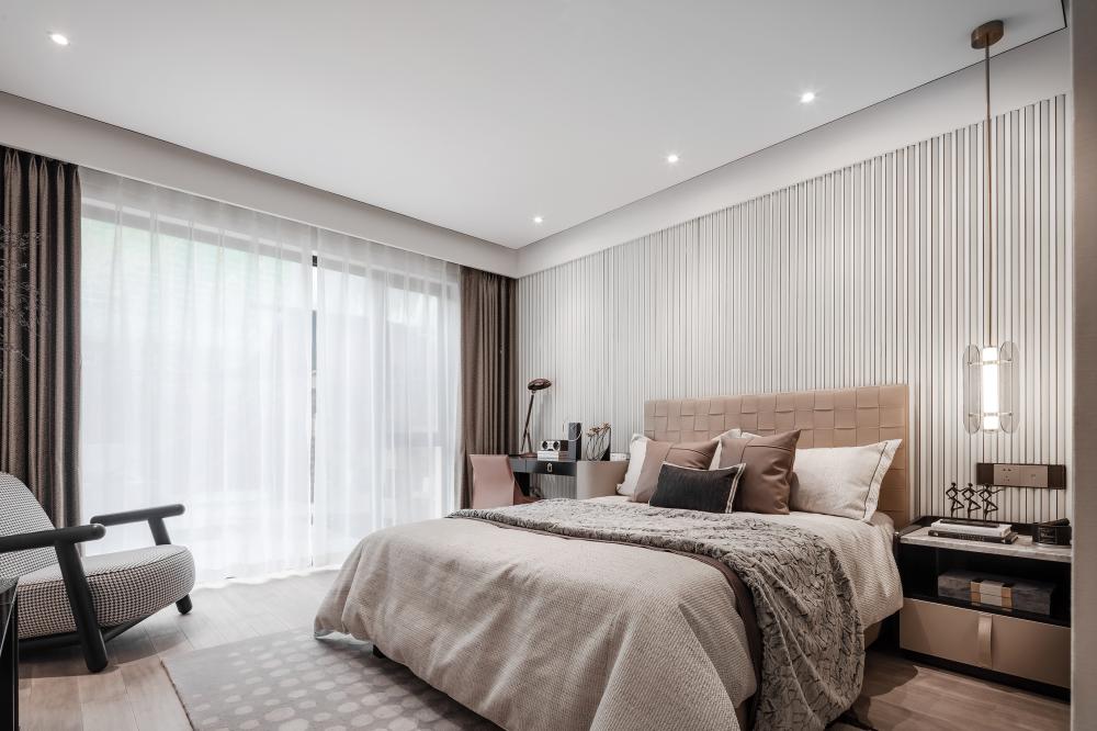 現(xiàn)代簡(jiǎn)約風(fēng)格別墅設(shè)計(jì)家裝案例-臥室 現(xiàn)代簡(jiǎn)約風(fēng)格別墅設(shè)計(jì)家裝案例-臥室