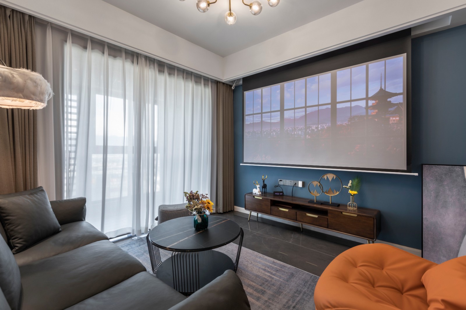 現代輕奢風格靜謐灰室內家裝設計-客廳 現代輕奢風格靜謐灰室內家裝設計-客廳