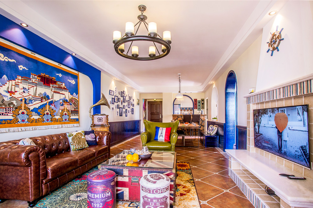 惠州市中洲中央公園地中海風格二居室裝修案例