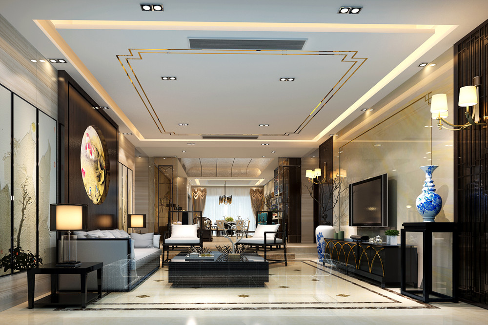 惠州市方直君御新中式風格別墅裝修案例