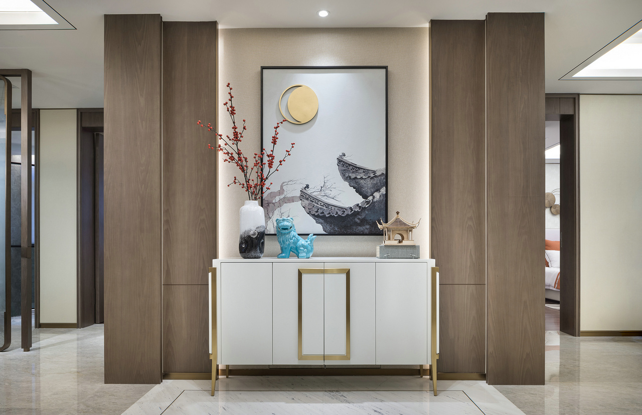 廣州市合景臻頤府新中式風格四居室裝修案例