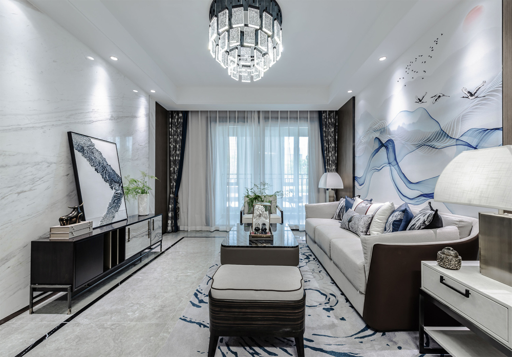 廣州市鴻成&middot;珠江玥新中式風格三居室裝修案例