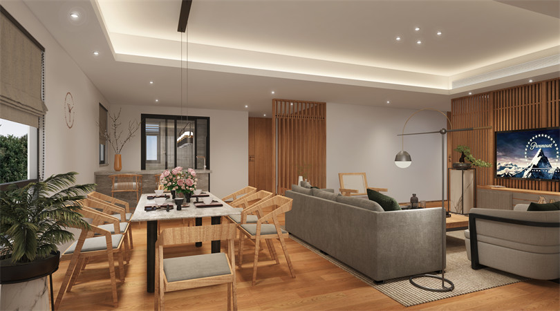 廣州市祈福名望天下現代簡約風格四居室裝修案例