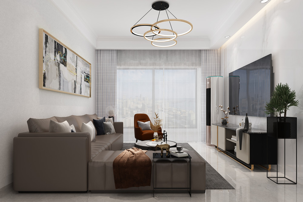 惠州市緣水岸現代簡約風格三居室裝修案例