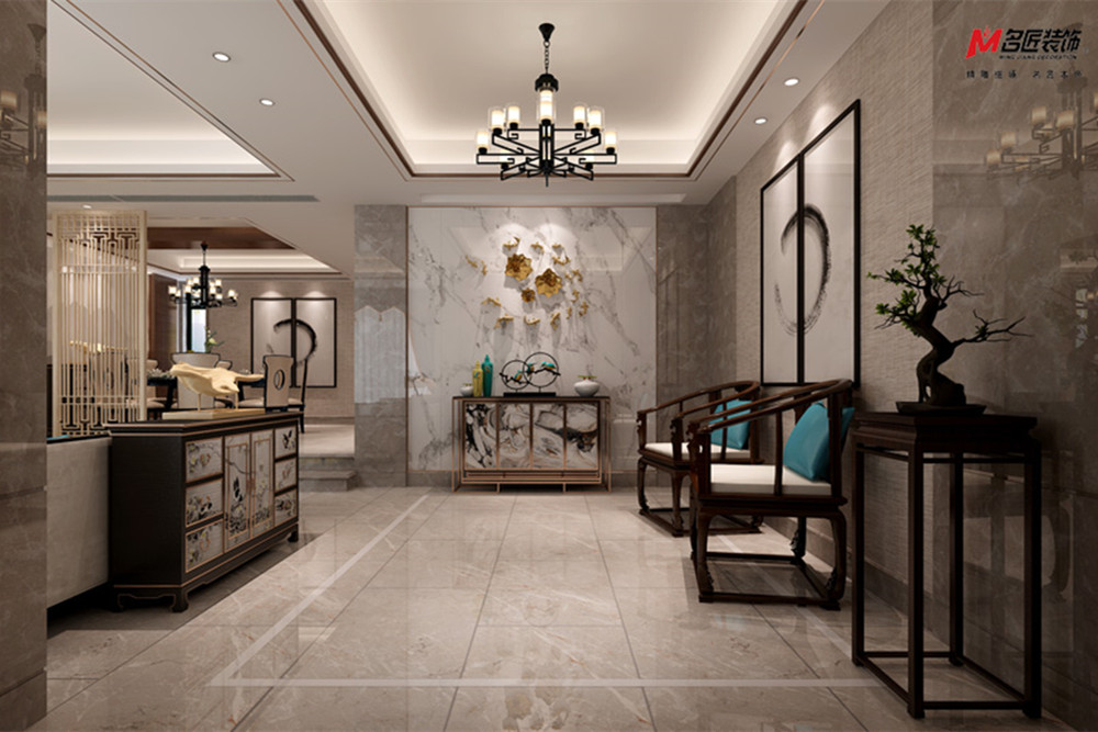 合肥市城改&middot;移湖觀邸新中式風格四居室裝修案例