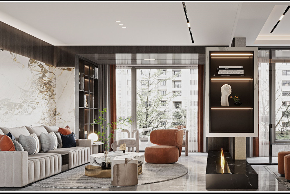 嘉興市高橋陽光城現代簡約風格三居室裝修案例