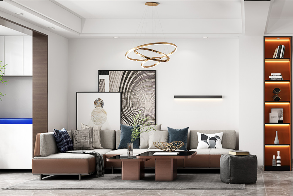 嘉興市平湖星河灣現代簡約風格三居室裝修案例