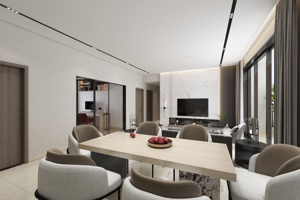 中山市君華新城現代簡約風格三居室裝修案例