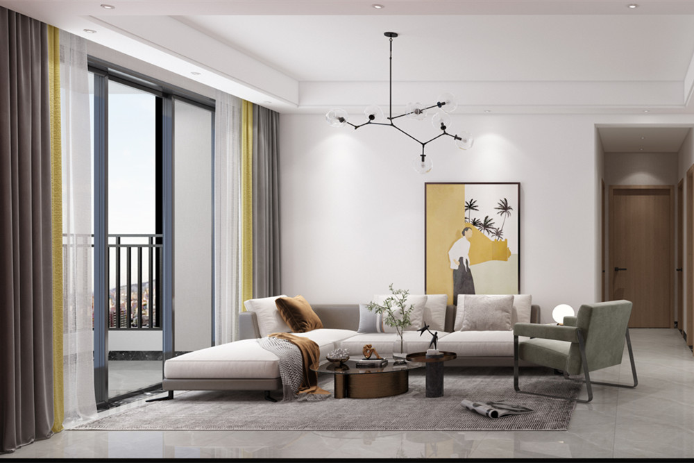 中山市雅居樂(lè)劍橋郡現(xiàn)代簡(jiǎn)約風(fēng)格三居室裝修案例