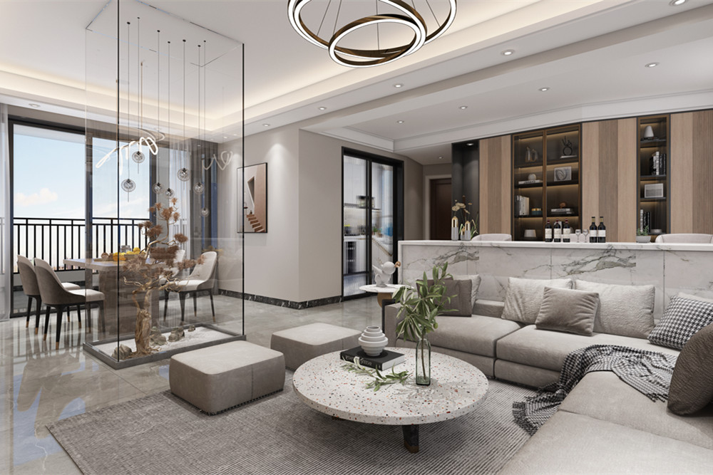 中山市保利天匯現代簡約風格三居室裝修案例