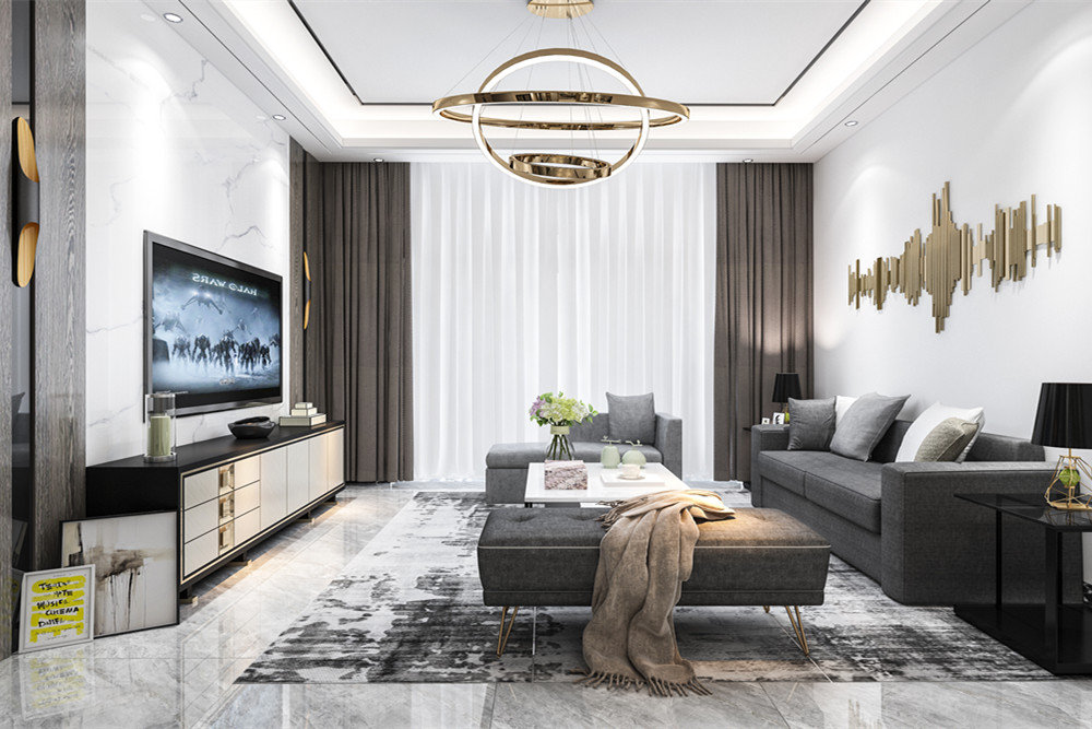 中山市雅居樂民森迪茵湖小鎮輕奢風格三居室裝修案例