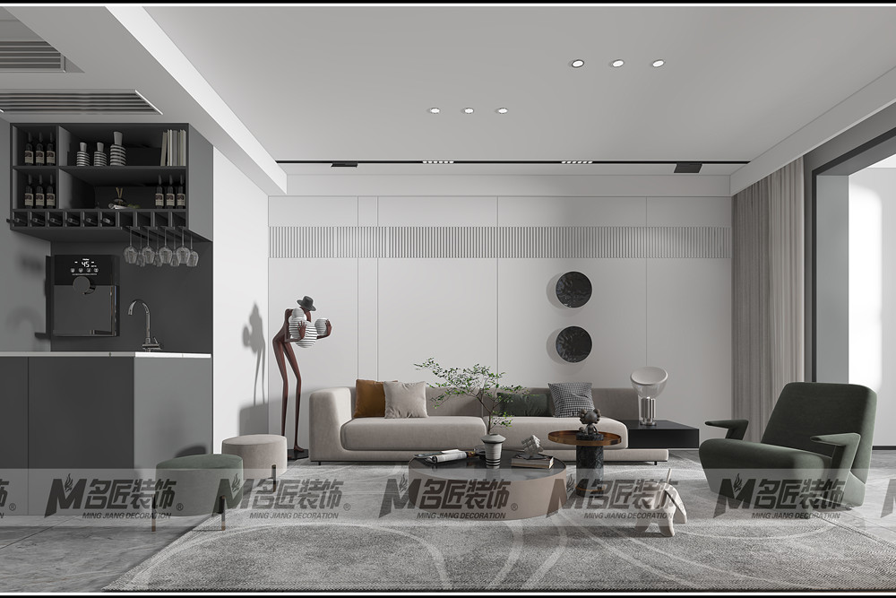 湖州市新南潯孔雀城現代簡約風格三居室裝修案例