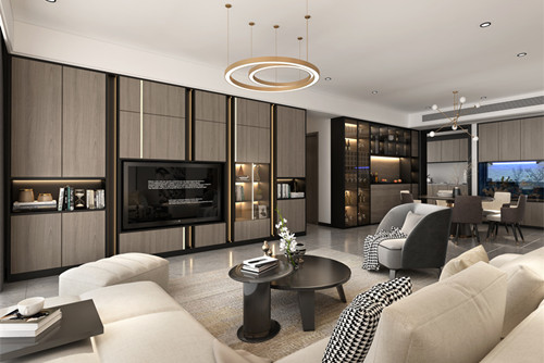 玉林市海潤盛世豪庭現代簡約風格三居室裝修案例