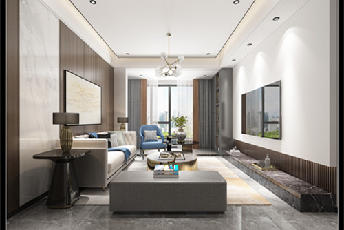 玉林市云天公園里輕奢風格三居室裝修案例