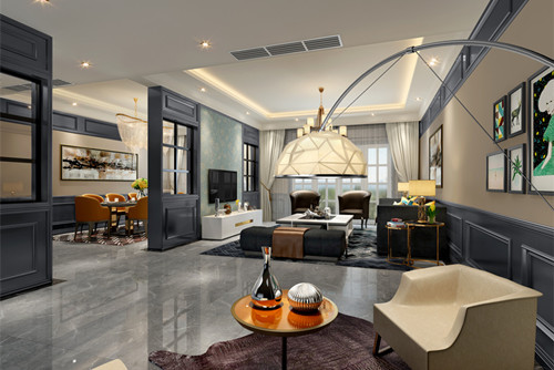 梧州201-300平米輕奢風(fēng)格麗港華府裝修設(shè)計(jì)案例