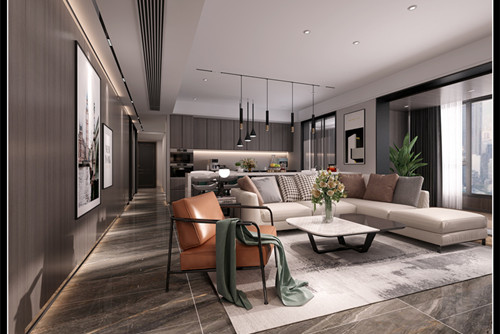 玉林市博白云星錢隆學府輕奢風格三居室裝修案例