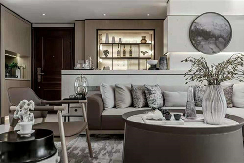 梧州市安置小區新中式風格三居室裝修案例