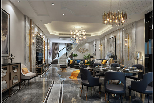 德陽(yáng)市凱麗景湖輕奢風(fēng)格三居室裝修案例