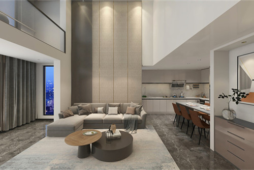 德陽市萬達華府?，F代簡約風格三居室裝修案例