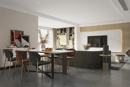 德陽(yáng)市凱麗景湖輕奢風(fēng)格三居室裝修案例